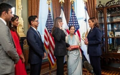 Kamala Harris administers swearing-in ceremony of Indian-American US Ambassador