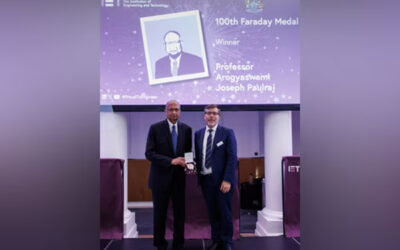 Pioneering Indian-American Scientist Arogyaswami Paulraj honored as the 100th recipient of the IET Faraday Medal